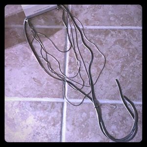 Long silver fashion necklace